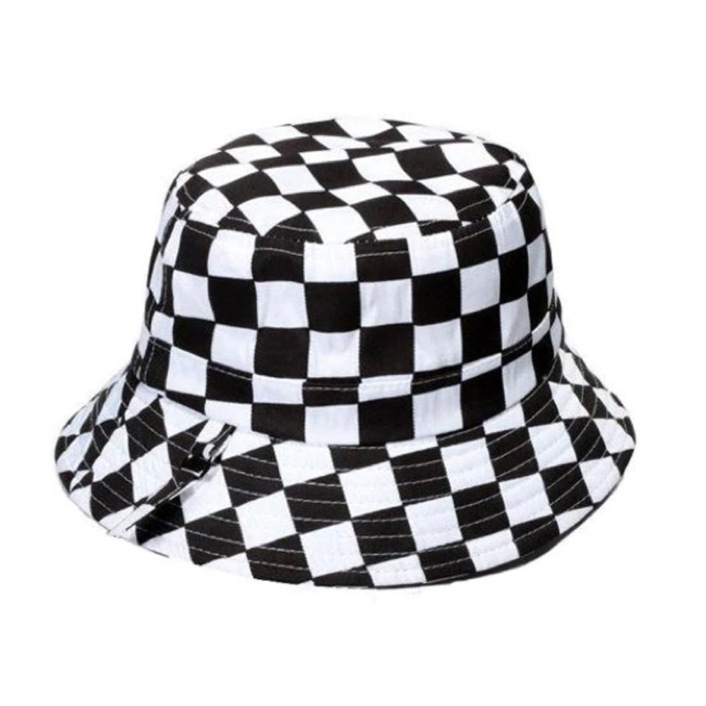 Checkered Black and White Bucket Hat